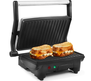 lot 362 image: Elite Gourmet EPN-2976 2-in-1 Nonstick Panini Press & Indoor Grill, Opens 180-Degree Gourmet Sandwich Maker