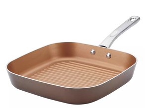 lot 372 image: Ayesha Curry Home Collection 11.25-inch Porcelain Enamel Nonstick Square Grill Pan