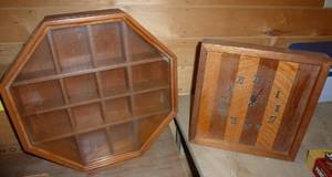 lot 55 image: Shadow box and wood clock