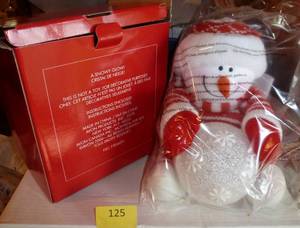 lot 126 image: Two New fiber optic snowman snowglobes
