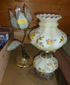 lot 143 image: 2 glass lamps