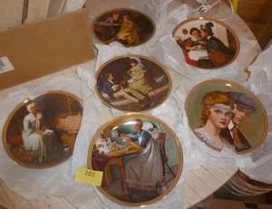 lot 201 image: 6 Norman Rockwell plates