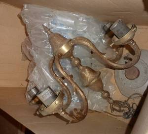 lot 208 image: vintage hanging chandelier lamp