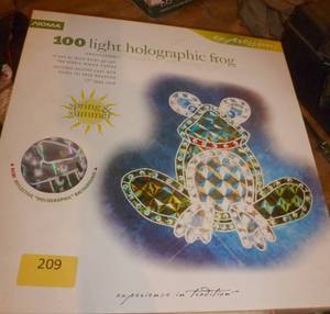 lot 209 image: light up outdoor frog and 4 boxes of lights