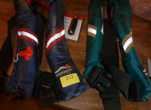 lot 212 image: 2 adult inflatable life jackets