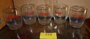 lot 224 image: 5 small Hamms glasses