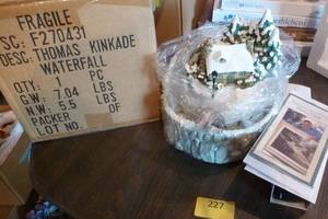 lot 227 image: New in box Thomas Kinkade waterfall