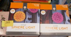lot 265 image: Two new sphere lights one orange and one purple