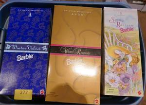 lot 277 image: 3 new in box Barbies, all avon exclusives
