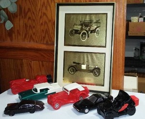 lot 514 image: Vintage Avon Classic Cars (6) Porche, 55 Chevy, Electric Charger And More