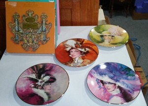 lot 519 image: Avon The Four Seasons Mrs. P.F. E. Albee Portrait Plates (4)