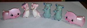 lot 530 image: Mcm Ceramic Pig SaltPepper, Flat Faced. (3)