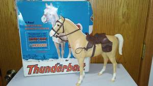 lot 596 image: Vintage Johnny West Thunderbolt Horse.