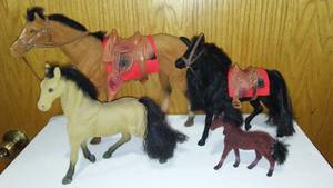 lot 615 image: Vintage Flocked Horses