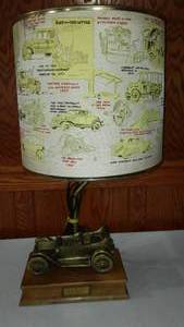 lot 675 image: Chevrolet Bronze Truck Lamp, Cloth Shade