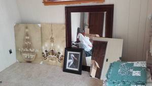 lot 757 image: Cabin Teardown   Dcor Mirrors, Lighted Stretched Canvas (2), Pelican. Canvas
