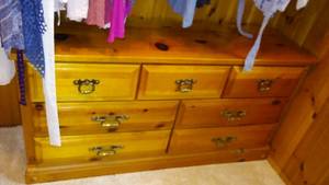 lot 762 image: Cabin Teardown   Knotty Pine Dresser, 7 Drawer.