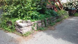 lot 790 image: Cabin Teardown  Small Retaining Wall. Approx. 27 Ft.