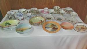 lot 810 image: Hand Painted Teacups, Saucers, And Plates. Mostly From Japan.