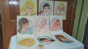 lot 828 image: Vintage Toilet Paper And Towel Print Sets American Beauties, All-American Boys.