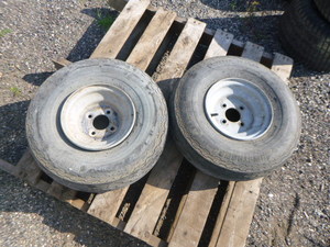 lot 17 image: 2 Armstrong Trailer Tires on 4-Hole Rims