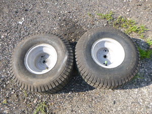 lot 18 image: 2 Carlisle Turf Saver Tires on Rims