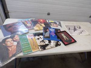 lot 58 image: Elvis Print and Album, Babe Ruth Memorabilia, Vintage Records and B17 Print 1944,