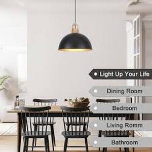 lot 2 image: ADSENSTY 1-light Black Small Sized Pendant Light with Metal Dome Shade for Kitchen Island Dinning Room  Customer Returns See Pictures