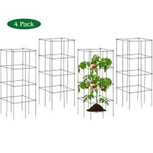 lot 13 image: Gymax 4-Pack Tomato Cages Garden Cages Stakes Plant Trellis 16 in. x 16 in. x 39 in.  Customer Returns See Pictures