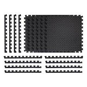 lot 26 image: Lot of TrafficMaster Black 24 in. W x 24 in. L x 0.47 in. Foam Interlocking Gym Floor Tiles (6 TilesPack) (24 sq. ft.) Customer Returns See Pictures