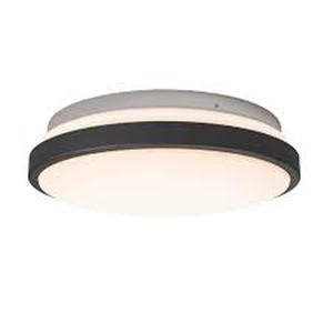 lot 33 image: Artika Orion 12 in. 1-Light Black Exterior Weather Resistant Modern 3 CCT Integrated LED Flush Mount Ceiling-Light   Customer Returns See Pictures