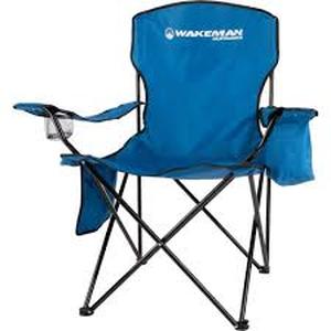 lot 41 image: Wakeman Outdoors Oversized Camp Chair with Cooler, Blue Customer Returns See Pictures