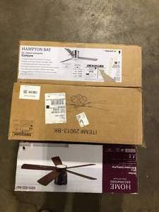 lot 4 image: Lot of Assorted Lighting Ceiling Fans Various Models and Conditions For Parts  Customer Returns See Pictures