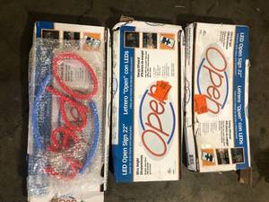 lot 42 image: Lot of Alpine Industries LED Oval Open Sign Customer Returns See Pictures