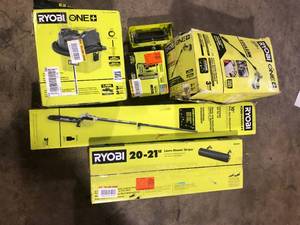 lot 58 image: Lot of Assorted Ryobi Lawn Care Tools Various Models and Conditions   Customer Returns See Pictures