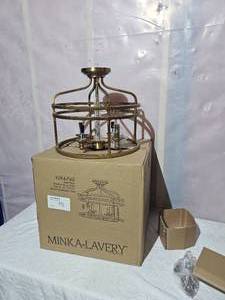 lot 35 image: Brushed Brass Modern Contemporary Ceiling Fixer