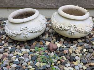 lot 89 image: Concrete Vessel Planter Pair