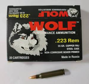 lot 9 image: Wolf Performance Ammunition - 223 Rem - 20 Cartridges