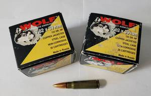 lot 17 image: Wolf Performance Ammunition - 7.62 x 39mm - 2 boxes - 20 Cartridges Each Box