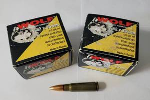 lot 19 image: Wolf Performance Ammunition - 7.62 x 39mm - 2 boxes - 20 Cartridges Each Box