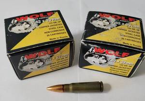 lot 21 image: Wolf Performance Ammunition - 7.62 x 39mm - 2 boxes - 20 Cartridges Each Box