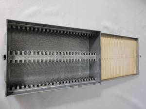 lot 32 image: 1 Metal Coin Box - Holds Coin Card Holders - 50 Places