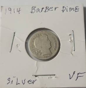 lot 46 image: 1914 Silver Barber Dime - Very Fine