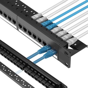 lot 50 image: 3x Crestron CENRPPCAT624 24Port CAT6 RJ45 Patch Panel  19 1U Rackmount