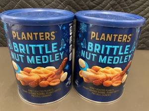 2 Planters Brittle Nut Medley 1 lb 3.25 oz Cans