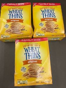 lot 9 image: Lot of 3 Family Size Wheat Thins Original Whole Grain Crackers 14 oz Boxes