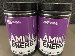 lot 20 image: 2 Optimum Nutrition Essential Amino Energy Concord Grape 9.5 oz Dietary Supplements