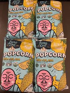 lot 28 image: 4 Bags LesserEvil Organic Pia Colada Popcorn, USDA Organic