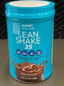 lot 496 image: GNC Total Lean Shake 25 Rich Chocolate 22 oz Meal Replacement