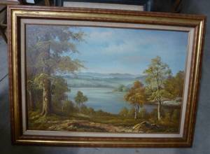 lot 85 image: 2 unknown oil paintings 42x31 and 32x32